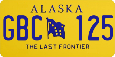 AK license plate GBC125