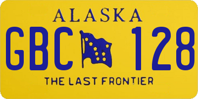 AK license plate GBC128