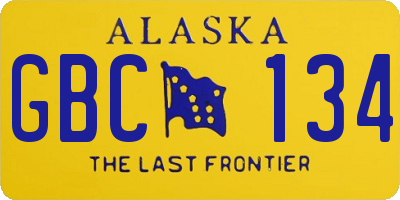 AK license plate GBC134