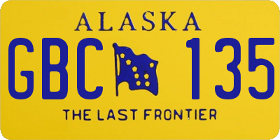 AK license plate GBC135