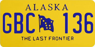 AK license plate GBC136