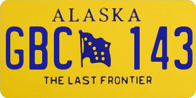 AK license plate GBC143