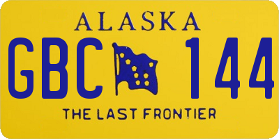 AK license plate GBC144