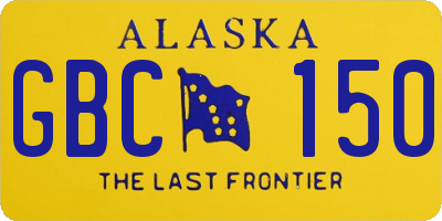 AK license plate GBC150