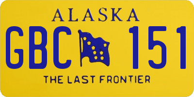 AK license plate GBC151