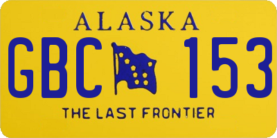 AK license plate GBC153