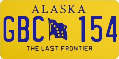 AK license plate GBC154