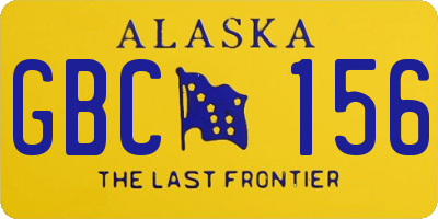 AK license plate GBC156