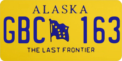 AK license plate GBC163