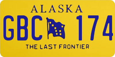 AK license plate GBC174