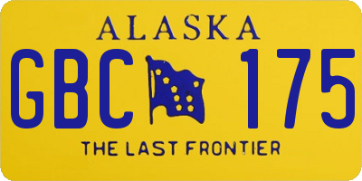 AK license plate GBC175