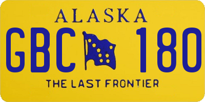 AK license plate GBC180