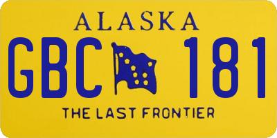 AK license plate GBC181