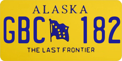 AK license plate GBC182