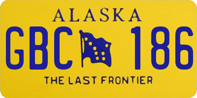 AK license plate GBC186
