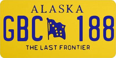 AK license plate GBC188
