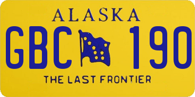 AK license plate GBC190