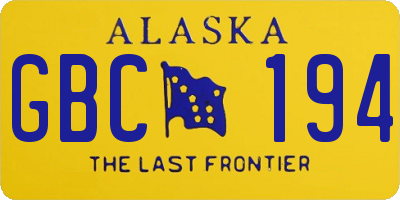 AK license plate GBC194