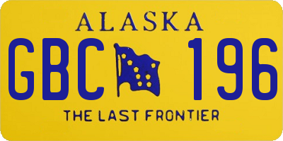 AK license plate GBC196