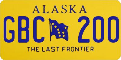 AK license plate GBC200