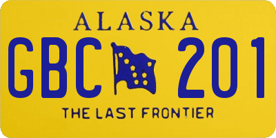 AK license plate GBC201