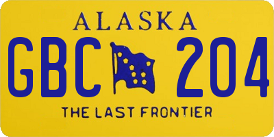 AK license plate GBC204