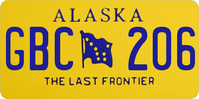 AK license plate GBC206
