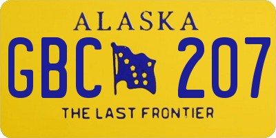 AK license plate GBC207