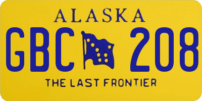 AK license plate GBC208