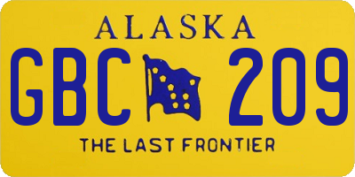 AK license plate GBC209