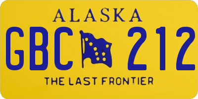 AK license plate GBC212