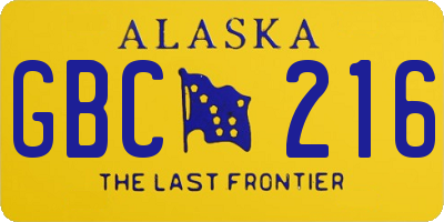 AK license plate GBC216
