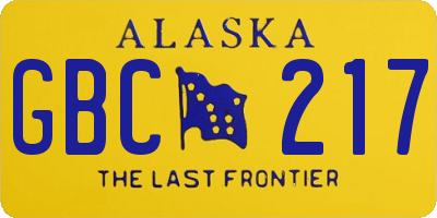 AK license plate GBC217