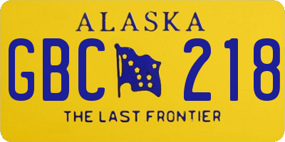 AK license plate GBC218