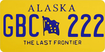 AK license plate GBC222