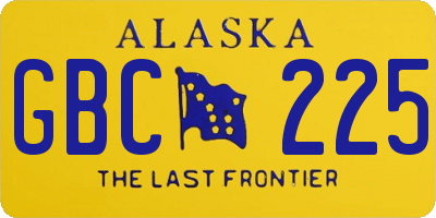 AK license plate GBC225