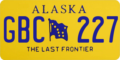 AK license plate GBC227