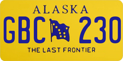 AK license plate GBC230