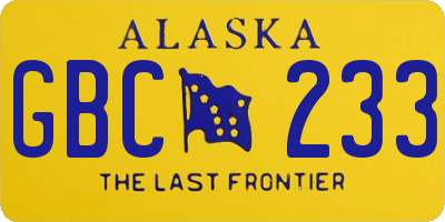 AK license plate GBC233