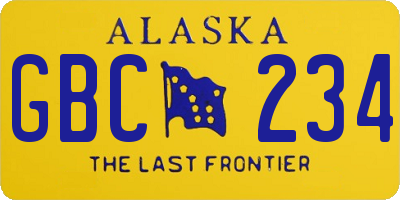 AK license plate GBC234