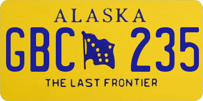 AK license plate GBC235