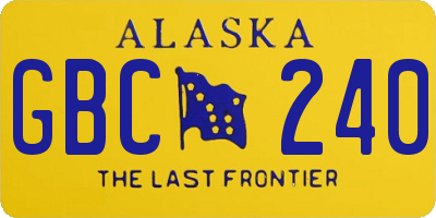 AK license plate GBC240