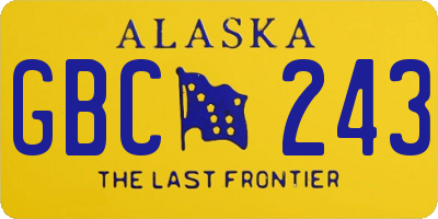 AK license plate GBC243