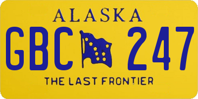 AK license plate GBC247