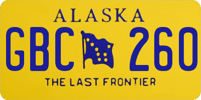 AK license plate GBC260