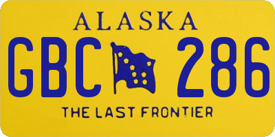 AK license plate GBC286