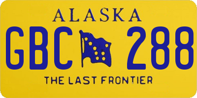 AK license plate GBC288
