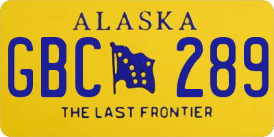 AK license plate GBC289