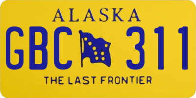AK license plate GBC311