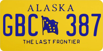 AK license plate GBC387